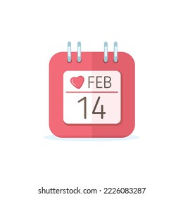 Calendar icon with valentine date