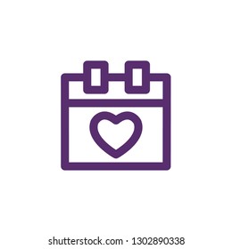 Calendar Icon , Valentine Day Symbol 