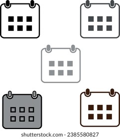 icono de calendario en varios colores