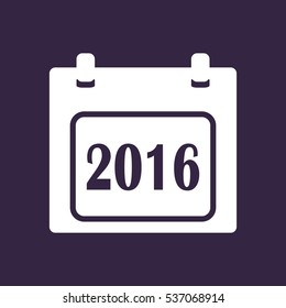 Calendar Icon Vector 2016 flat design style