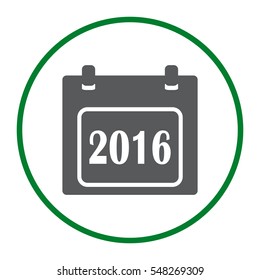 Calendar Icon Vector 2016 flat design style