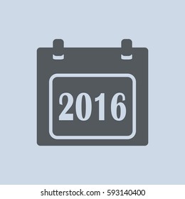 Calendar Icon Vector 2016 flat design style