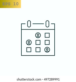  Calendar icon vector .
