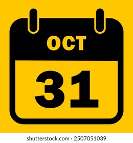 Calendar icon vector - 31st october - halloween