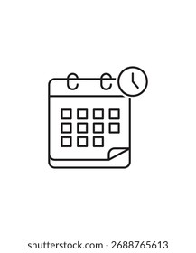 calendar icon, vector best line icon.