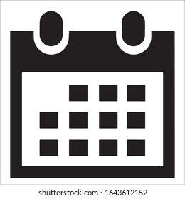 calendar icon vector black color