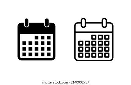 Vector de icono de calendario. Signo y símbolo de calendario. Símbolo de icono de planificación