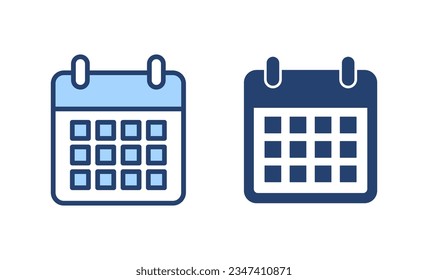Vector de icono de calendario. Signo y símbolo de calendario. Símbolo de icono de planificación