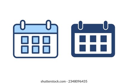 Vector de icono de calendario. Signo y símbolo de calendario. Símbolo de icono de planificación