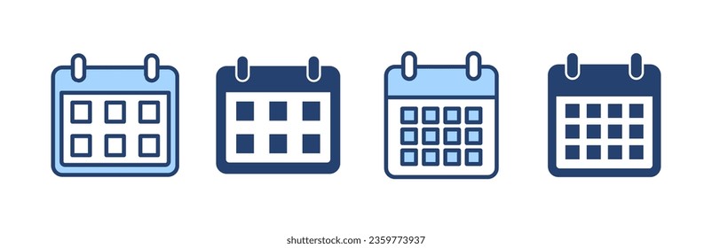Vector de icono de calendario. Signo y símbolo de calendario. Símbolo de icono de planificación