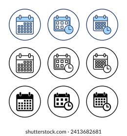 Vector de icono de calendario. Signo y símbolo de calendario. Símbolo de icono de planificación