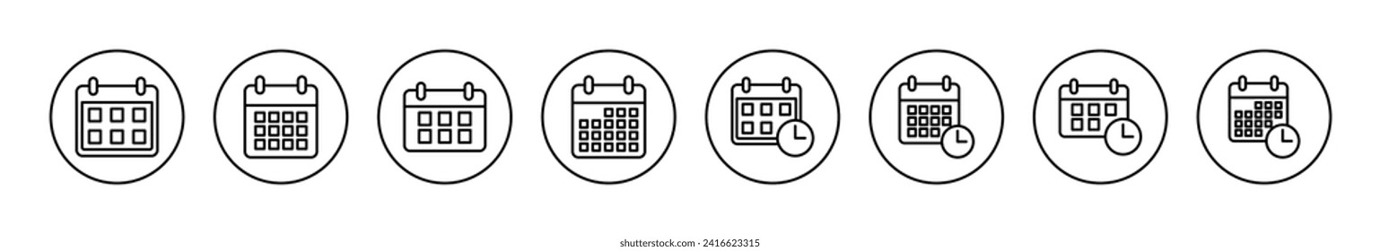 Vector de icono de calendario. Signo y símbolo de calendario. Símbolo de icono de planificación