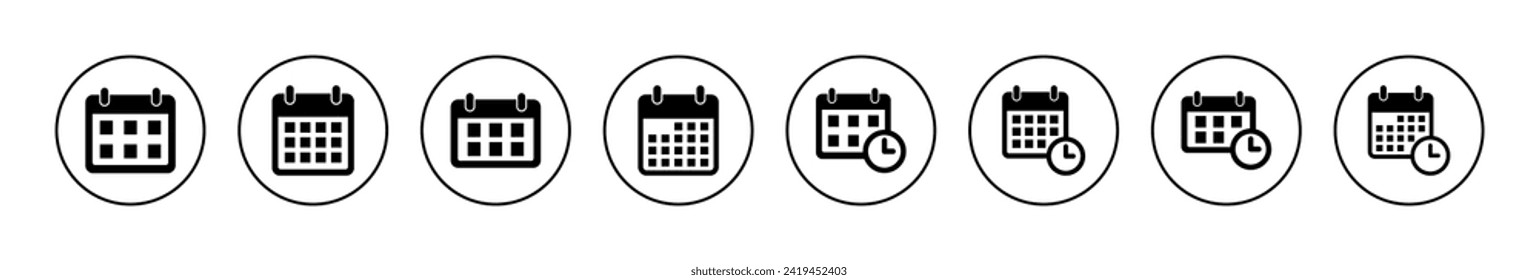 Vector de icono de calendario. Signo y símbolo de calendario. Símbolo de icono de planificación