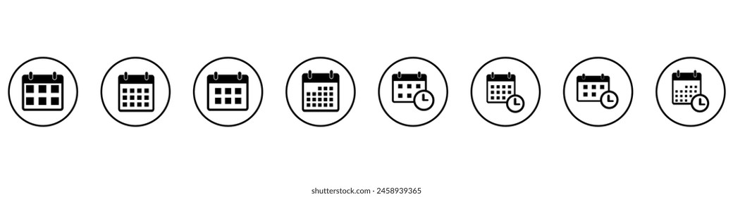 Vector de iconos de calendario. Signo y símbolo del calendario