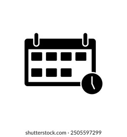 Vector de icono de calendario, ilustración de estilo de moda de signo de calendario para Web y App sobre fondo blanco..eps