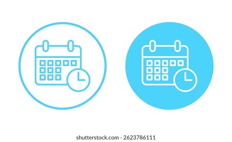 Vector de icono de calendario. Signo y símbolo del calendario. Símbolo de icono de programación
