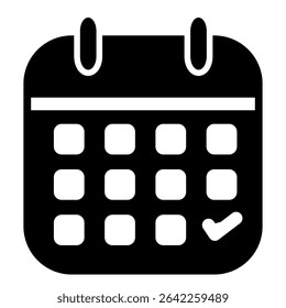 Vector de icono de calendario. Signo y símbolo del calendario. Símbolo de icono de programación