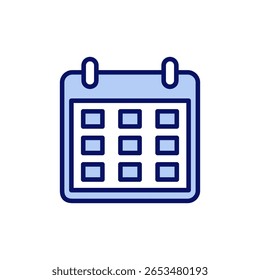 Vector de icono de calendario. Signo y símbolo del calendario. Símbolo de icono de programación