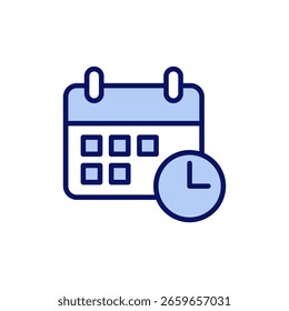 Vector de icono de calendario. Signo y símbolo del calendario. Símbolo de icono de programación