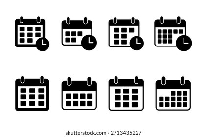 Vector de icono de calendario. Signo y símbolo del calendario. Símbolo de icono de programación