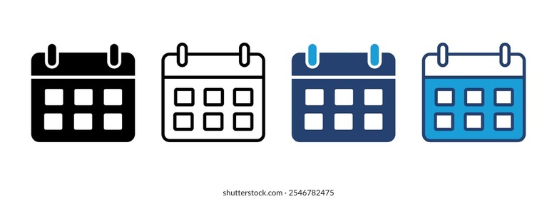 Vetor de ícone de calendário. Símbolo do calendário. ícone do vetor de calendário