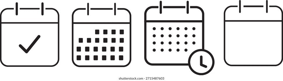 Kalendersymbol, Vektorgrafik, Grafik einzeln transparent, Symbol für Termin und Zeitplan, Schaltfläche für Kalendervektorsymbol,
