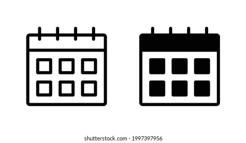 Calendar icon Vector for computer, web and mobile apps