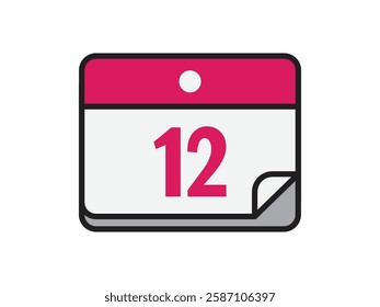 Calendar icon vector date 12