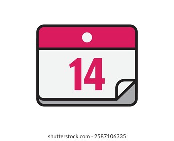 Calendar icon vector date 14