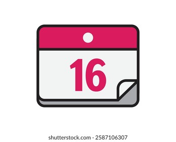 Calendar icon vector date 16