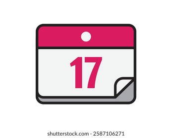 Calendar icon vector date 17