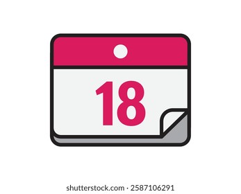 Calendar icon vector date 18