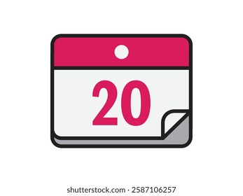 Calendar icon vector date 20