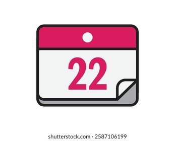 Calendar icon vector date 22