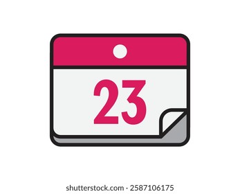 Calendar icon vector date 23