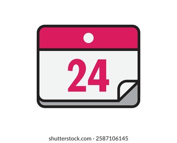 Calendar icon vector date 24