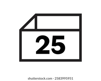 Calendar icon vector date 25