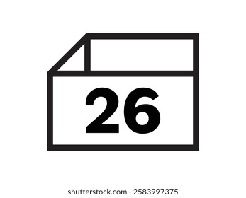 Calendar icon vector date 26