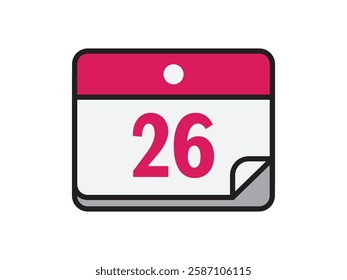 Calendar icon vector date 26