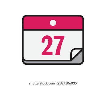 Calendar icon vector date 27 