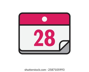 Calendar icon vector date 28