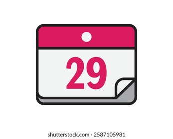 Calendar icon vector date 29