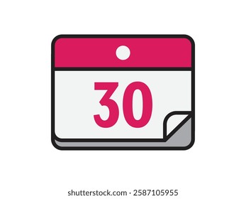 Calendar icon vector date 30