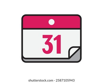 Calendar icon vector date 31