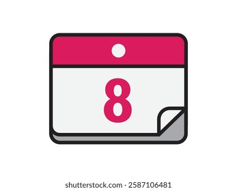 Calendar icon vector date 8