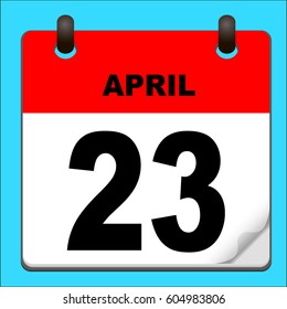 Calendar icon vector. calendar with date april 23