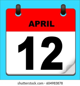 Calendar icon vector. calendar with date april 12