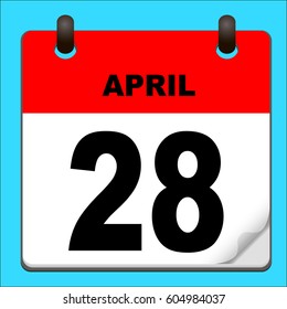 Calendar icon vector. calendar with date april 28