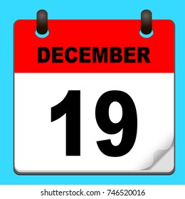 Calendar icon vector. calendar with date december 19