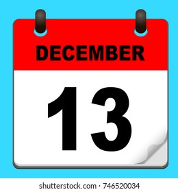 Calendar icon vector. calendar with date december 13
